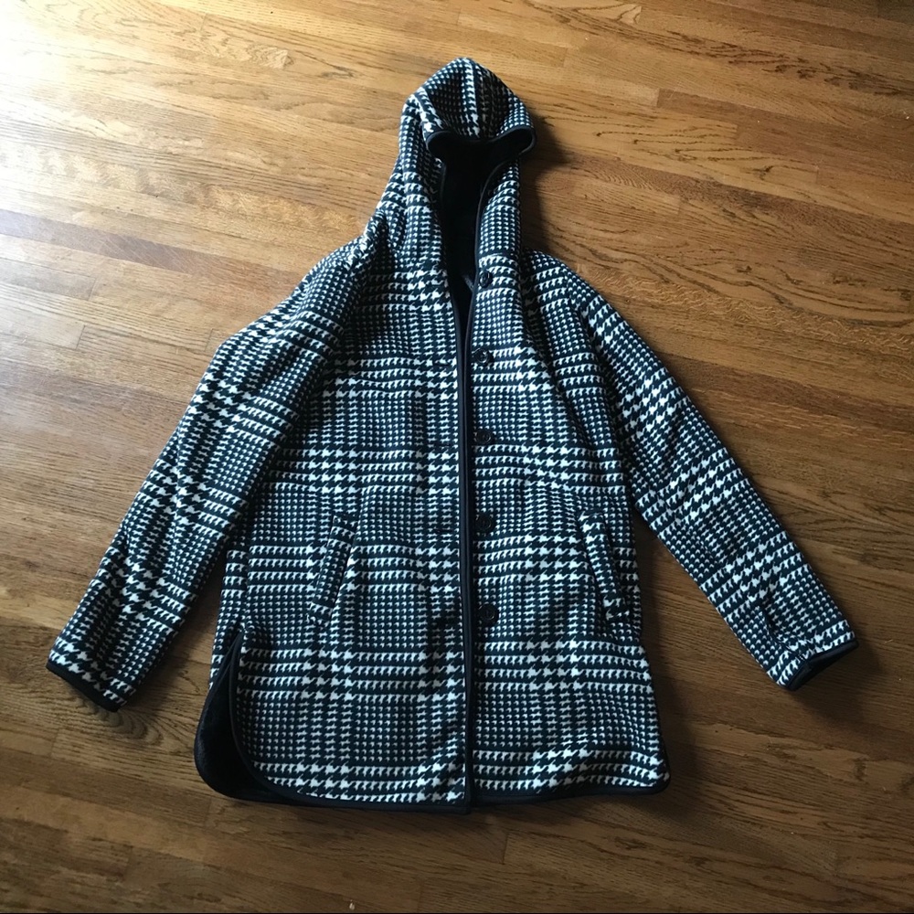 Ike Behar Plush Lined Hooded Jacket Faux Fur